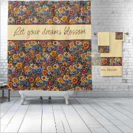 Wildflower Whimsy Laat Uw Dromen Bloeien Douchegordijn