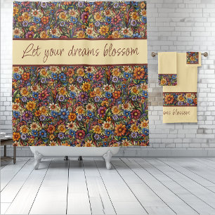 Wildflower Whimsy Laat Uw Dromen Bloeien Douchegordijn