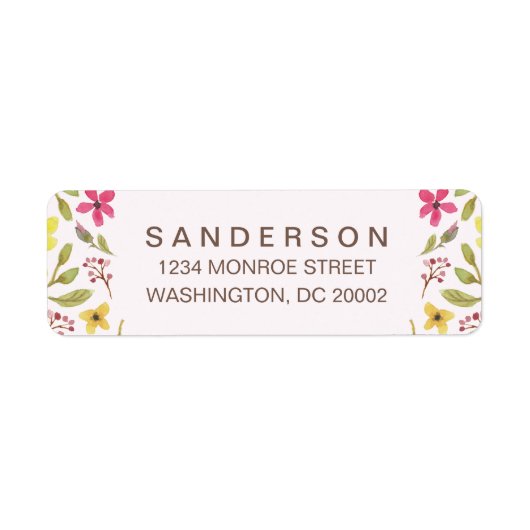 Wildflower Whimsy | Rustieke bloemen Etiket (Voorkant)