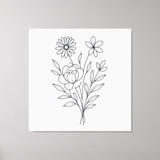Wildflower Whisper” Minimalist Botanical Print (Voorkant)