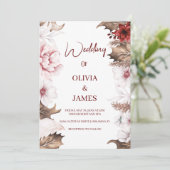 Wildflower Whispers: een elegante Boho bruiloft Kaart (Staand voorkant)