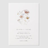 Wildflower Whispers Vellum Huwelijksuitnodiging Uitnodigingen (Voorkant)