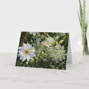 Wildflower White Flower Garden Art Note Kaart