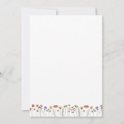 Wildflower Wie kent mama Baby shower spel Kaart (Achterkant)