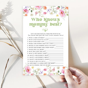 Wildflower Wie kent mama beste baby shower spel