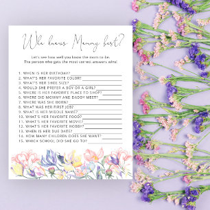 Wildflower Wie kent mama beste spel baby shower