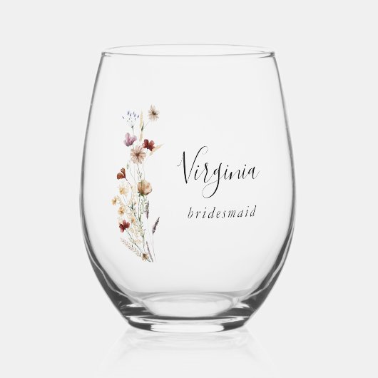 Wildflower Wijn Glas (Voorkant)