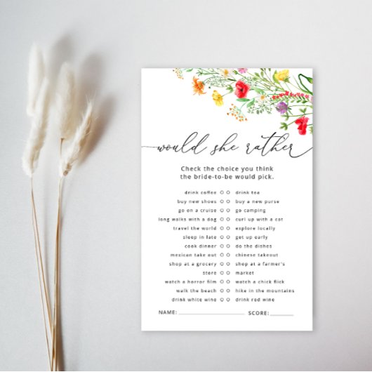 Wildflower Wil ze liever vrijgezellenfeest spel