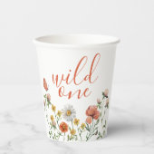 Wildflower Wild Een Eerste Verjaardag Papieren Bekers (Voorkant)