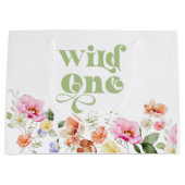 Wildflower Wild een meisje 1e verjaardag Groot Cadeauzakje (Voorkant)