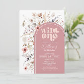 Wildflower Wild Een Verjaardag Uitnodiging (Staand voorkant)