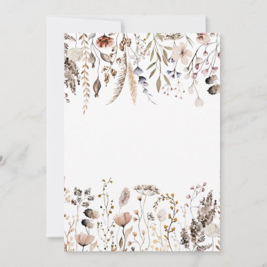 Wildflower Wild en Eervolle Verjaardag Uitnodiging (Achterkant)