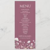 Wildflower Wild Flower Floral Garden Wedding Food Menu (Voorkant)