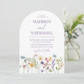 Wildflower Wild Flower Floral Garden Wedding Kaart (Staand voorkant)