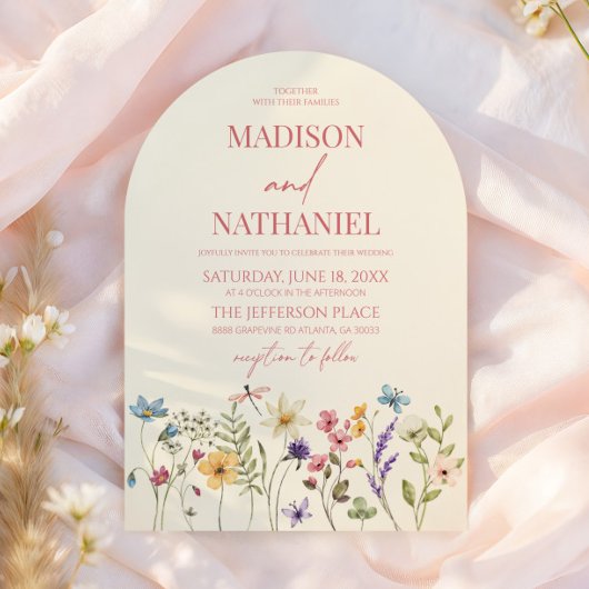 Wildflower Wild Flower Floral Garden Wedding Kaart