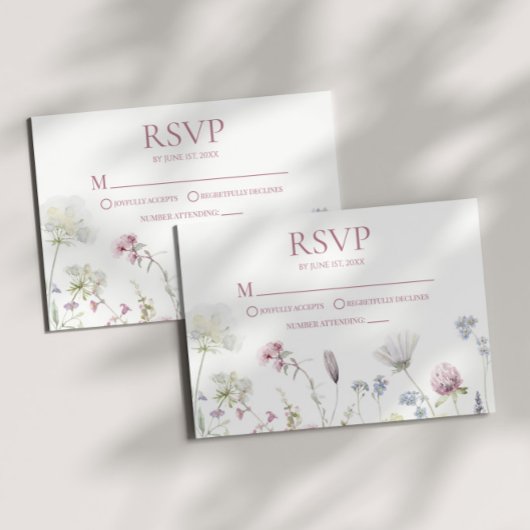 Wildflower Wild Flower Floral Wedding RSVP Card