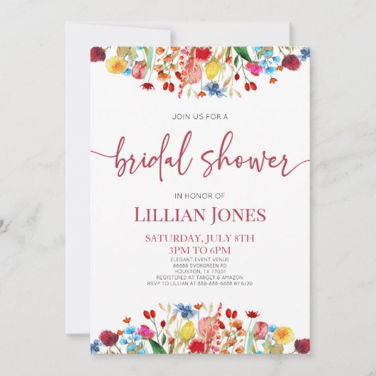 Wildflower Wild Flowers Bloemen Bloemen Vrijgezell Kaart (Voorkant)