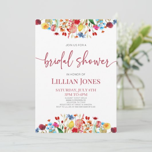 Wildflower Wild Flowers Bloemen Bloemen Vrijgezell Kaart (Staand voorkant)