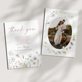 Wildflower Wild Flowers Floral Garden Custom Photo Bedankkaart