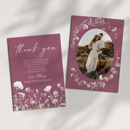 Wildflower Wild Flowers Floral Garden Custom Photo Bedankkaart