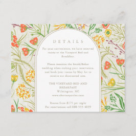 Wildflower Wild Meadow Outdoor Wedding Informatiekaartje