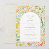 Wildflower Wild Meadow Outdoor Wedding Kaart (Voorkant / Achterkant)
