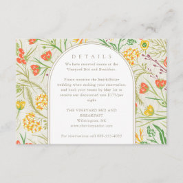 Wildflower Wild Meadow Wedding Details Informatiekaartje