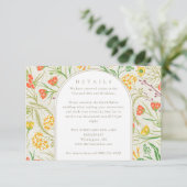 Wildflower Wild Meadow Wedding Details Informatiekaartje (Staand voorkant)