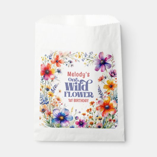 Wildflower Wild One 1st birthday  Bedankzakje (Voorkant)