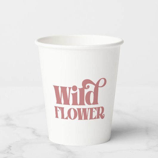 Wildflower Wild One 1st birthday  Papieren Bekers (Achterkant)