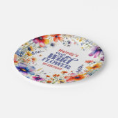 Wildflower Wild One 1st birthday  Papieren Bordje (Gekanteld)