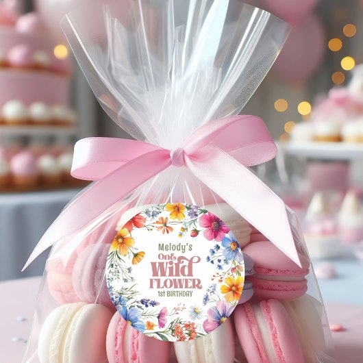 Wildflower Wild One 1st birthday  Ronde Sticker