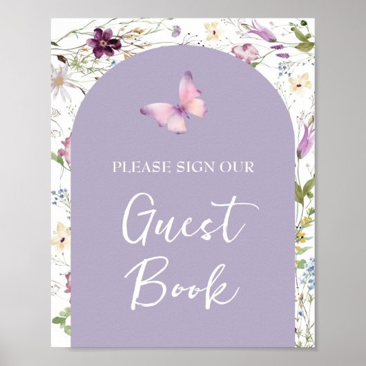 Wildflower Wild ONE Butterfly Garden Gastboek Poster (Voorkant)