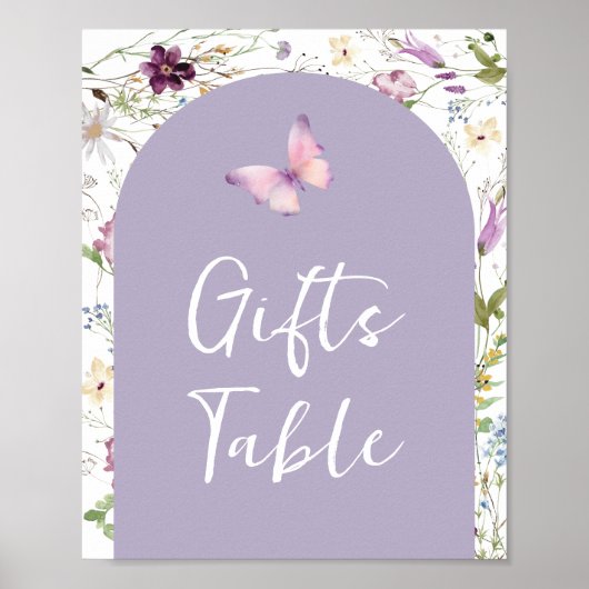 Wildflower Wild ONE Butterfly Garden Gifts Table Poster (Voorkant)