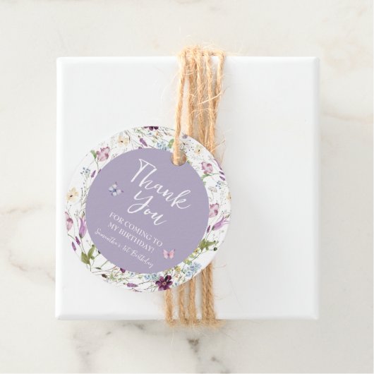 Wildflower Wild ONE Butterfly Garden Party Bedankjes Labels (In situ)