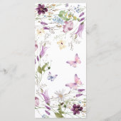 Wildflower Wild ONE Butterfly Garden Party Menu (Achterkant)