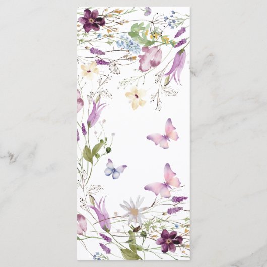 Wildflower Wild ONE Butterfly Garden Party Menu (Achterkant)