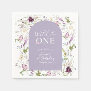 Wildflower Wild ONE Butterfly Garden Party Papier Servet