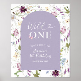 Wildflower Wild ONE Butterfly Garden Party Welkom Poster