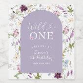 Wildflower Wild ONE Butterfly Garden Party Wijn Etiket (Enkel label)