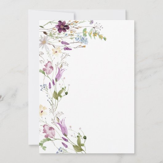 Wildflower Wild ONE Vlinder Verjaardag Uitnodiging (Achterkant)