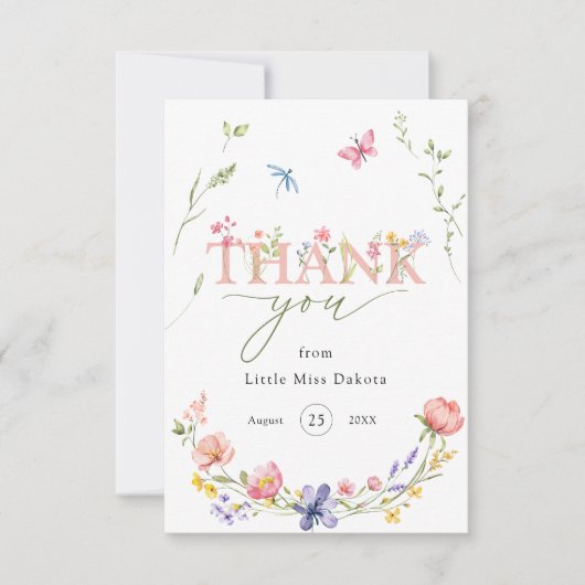 Wildflower Wild & Onederful 1e Verjaardag Bedankt (Voorkant)