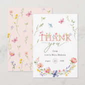 Wildflower Wild & Onederful 1e Verjaardag Bedankt (Voorkant / Achterkant)