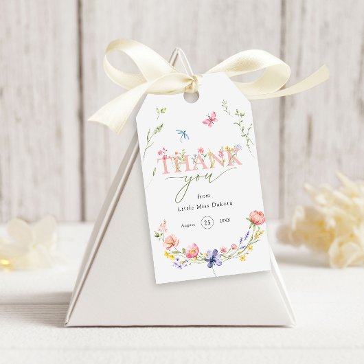 Wildflower Wild & Onederful 1e Verjaardag Bedankt Cadeaulabel