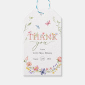 Wildflower Wild & Onederful 1e Verjaardag Bedankt Cadeaulabel (Voorkant)