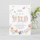 Wildflower Wild & Onederful 1e Verjaardag Kaart (Staand voorkant)