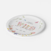 Wildflower Wild & Onederful 1e Verjaardag Papieren Bordje (Gekanteld)