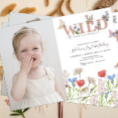 Wildflower Wild & Onederful 1st Verjaardag Foto Kaart
