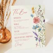 Wildflower Wilde Bloem Bloemen Bruiloft Bar Reclamebord Met Voetstuk