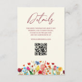 Wildflower Wilde Bloem Bloemen Bruiloft Details Informatiekaartje (Voorkant)